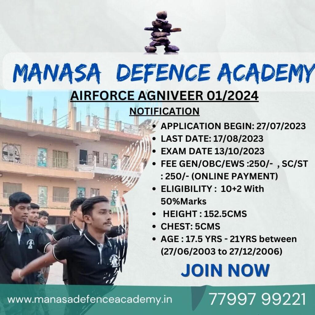Airforce Agniveer: Best Training at Manasa Defence Academy