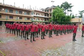 parade practise at Manasa Defence Academy