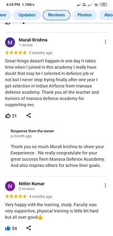 reviews of manasa defence academy