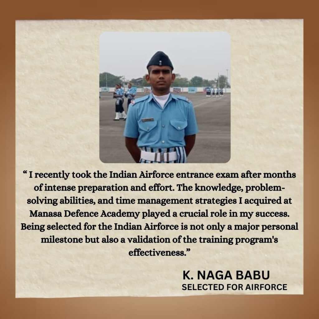 SELECED IN INDIAN AIRFORCE
