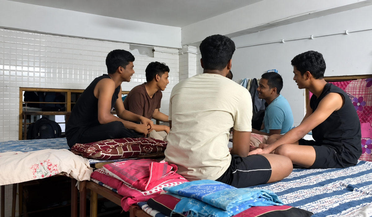 Crisp Dorm Room Conversation
