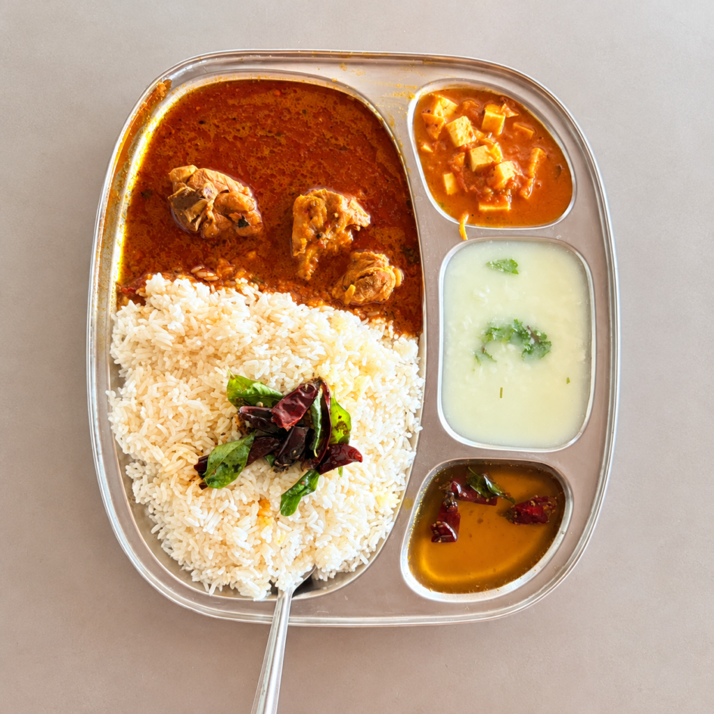 Vibrant Stainless Steel Indian Thali